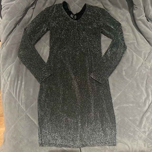 Sparkly silver dress, body con mini - Picture 1 of 6